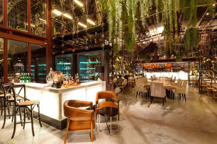 由仓库改造成的热带雨林餐厅，太美了